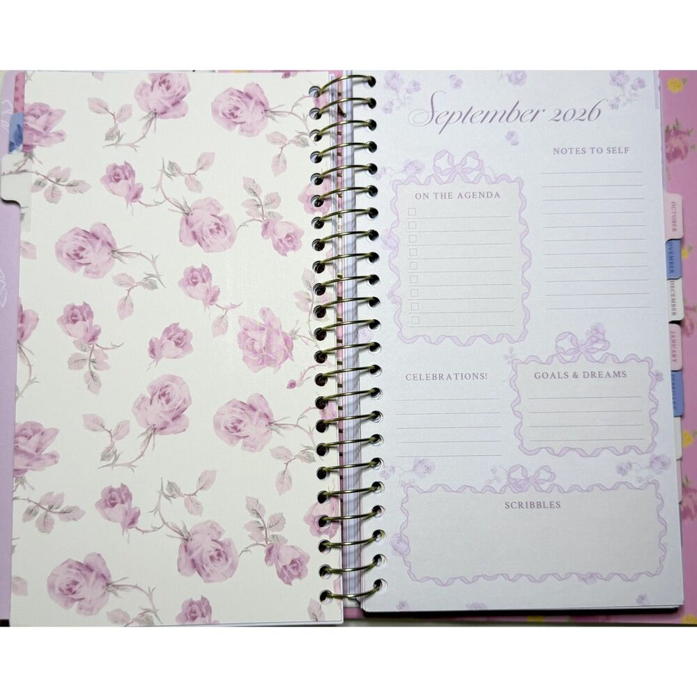 NWT LoveShackFancy x Yoobi 4 Pc Floral Planner Stationery Desk Set + Ruler - Picture 9 of 12